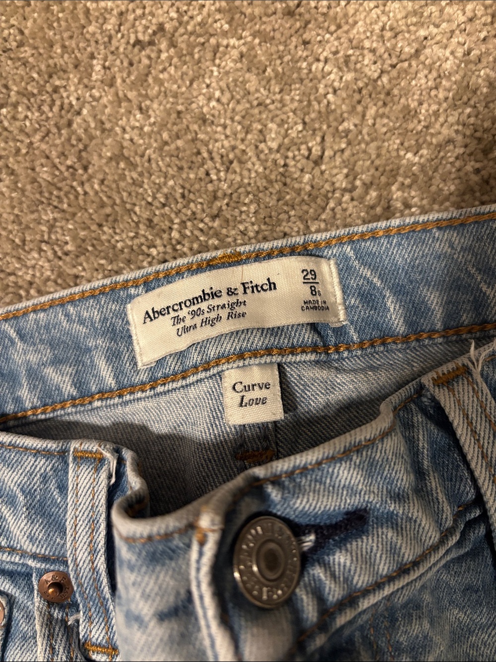 Abercrombie & Fitch Light Blue The ‘90s Straight Ultra High-Rise Women’s Jeans - Picture 4 of 6